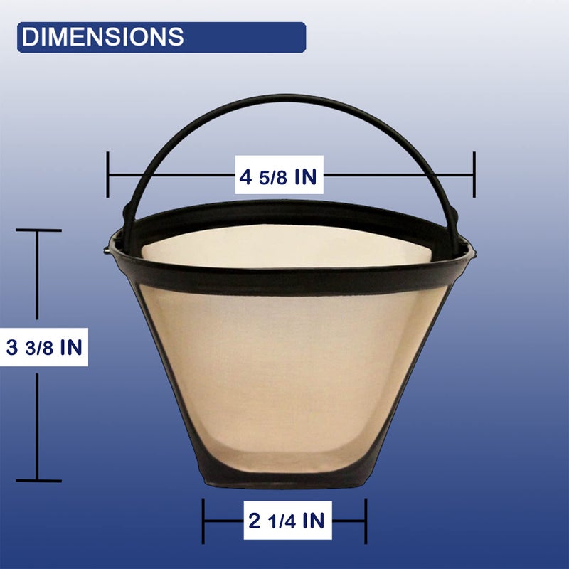 GoldTone Brand Reusable No.4 Cone Style Replacement Cuisinart Coffee Filter replaces your Permanent Coffee Filter for Cuisinart Machines and Brewers (2 Pack) - Image 1